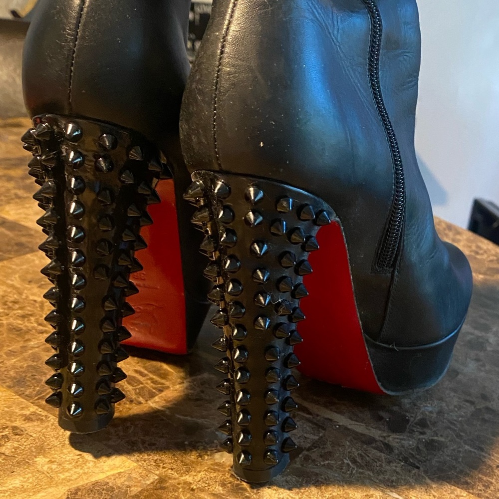 christian louboutin below the knee spiked heel